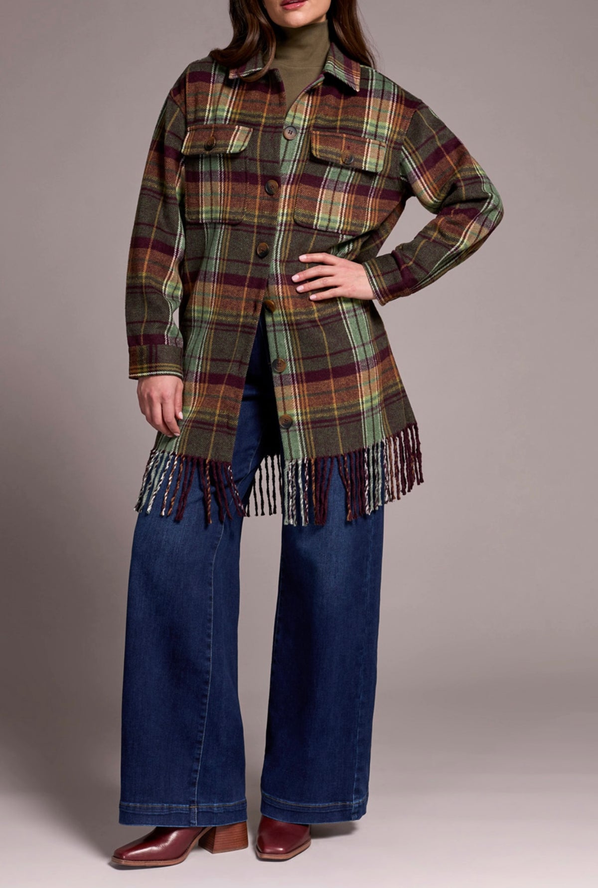 Tribal Manteau à franges