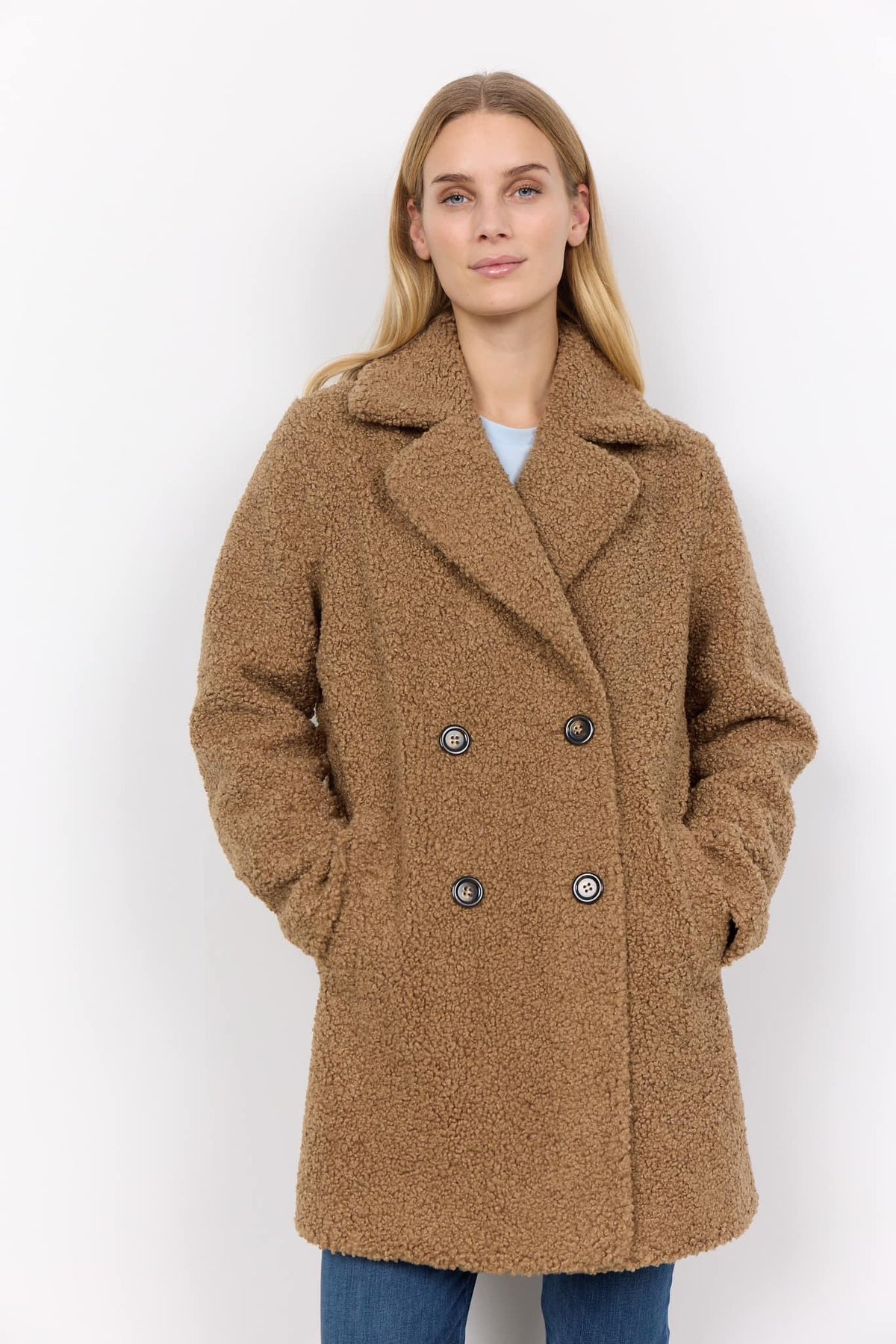 SC Manteau Mukite  bouclé,brun désert