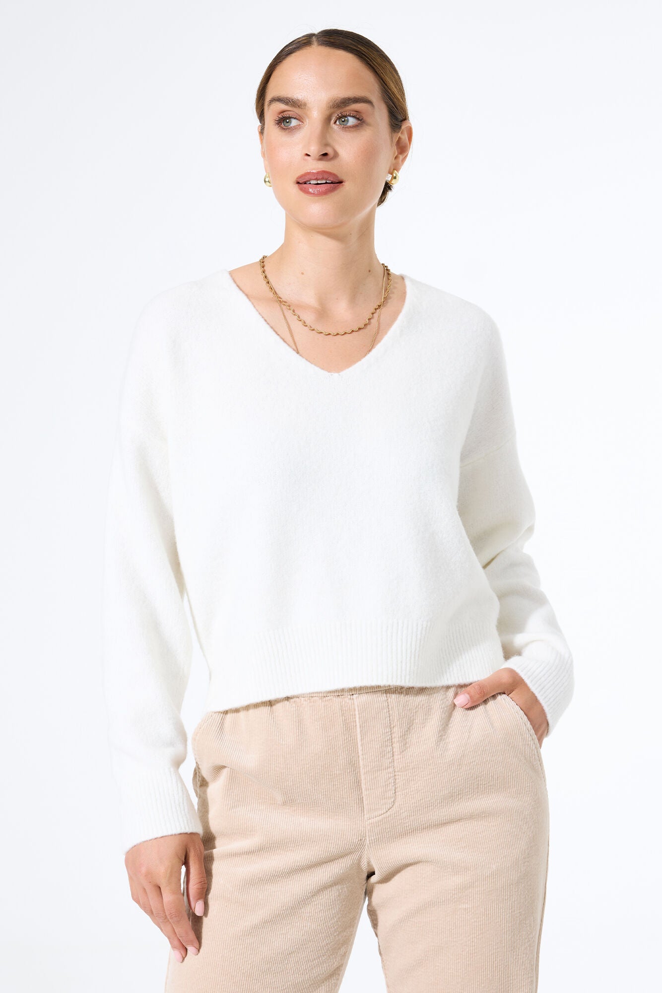Chandail, détail de tricot au dos