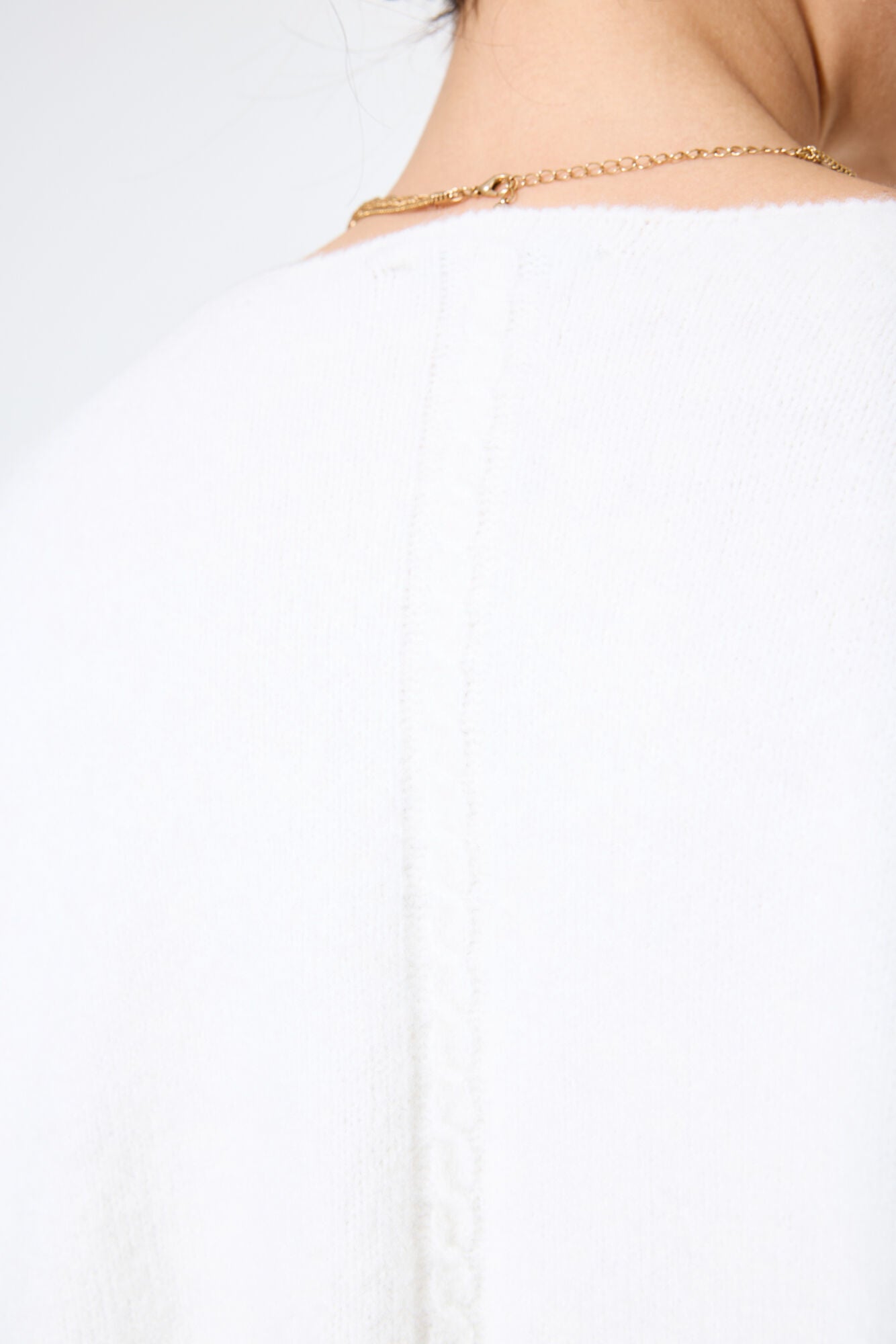 Chandail, détail de tricot au dos