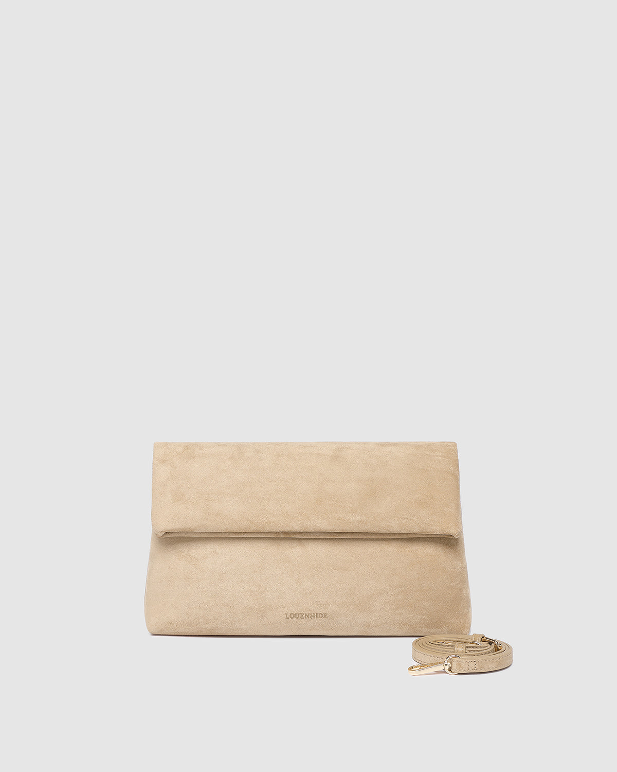 Pochette à rabat aspect suède Luka
