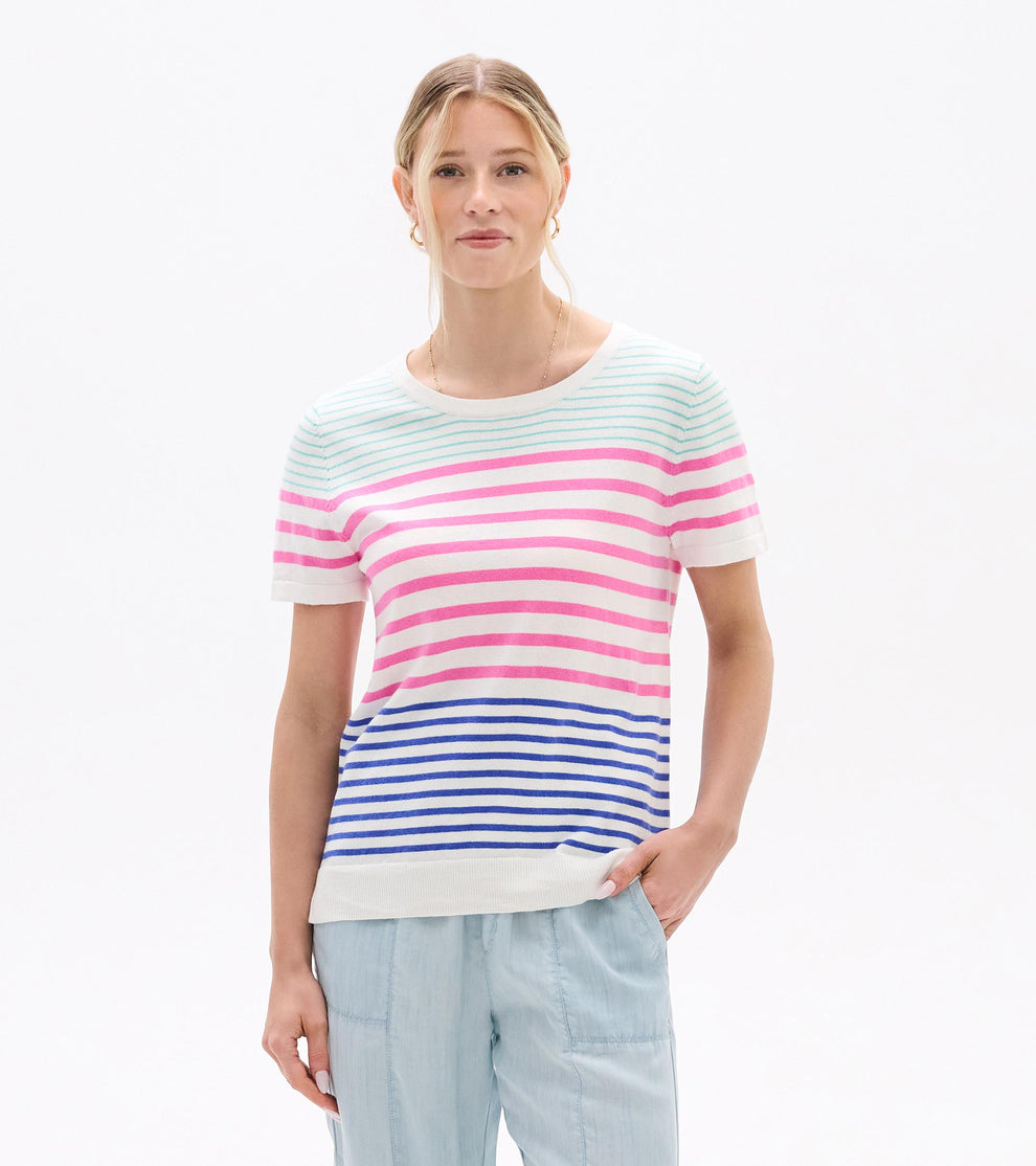 Hatley | S26GSL1905 | T-shirt en tricot Simone - Summer Stripes | White