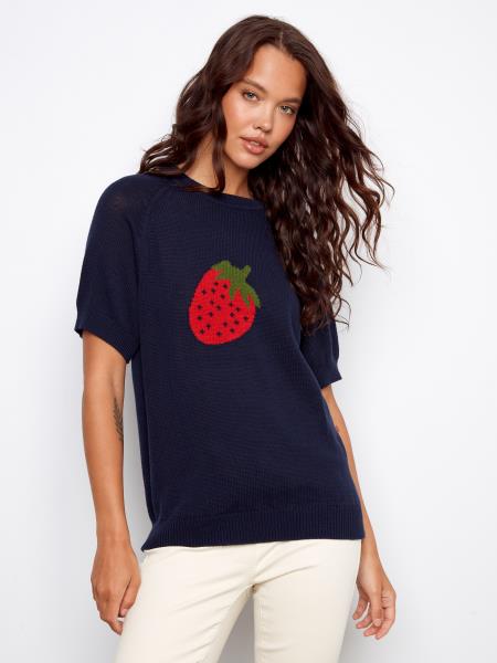 T-shirt fraise C2972 - Marine
