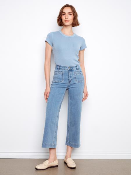 Charlie B | Pantalon en denim évasé C5538X - Jean bleu