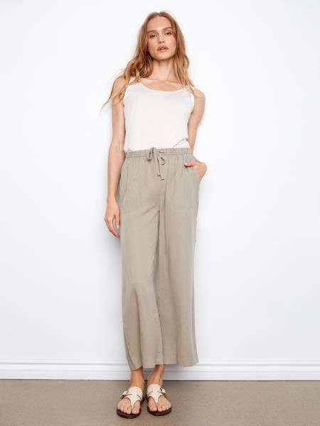 Charlie B | Pantalon en Tencel à jambe large C5768 - Sauge