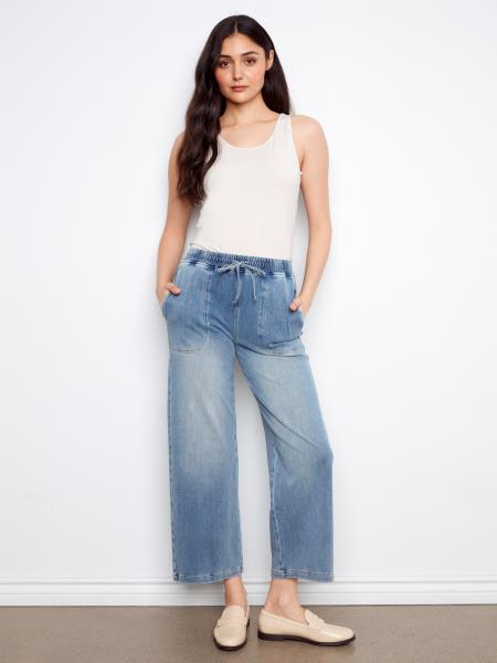 Charlie B | Jean en denim à jambe large C5787 - Bleu moyen