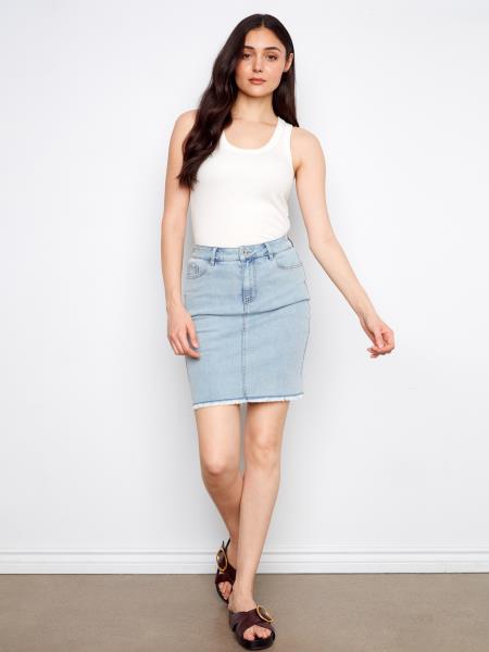 Charlie B | Jupe-short en denim C7042TT - Bleu délavé