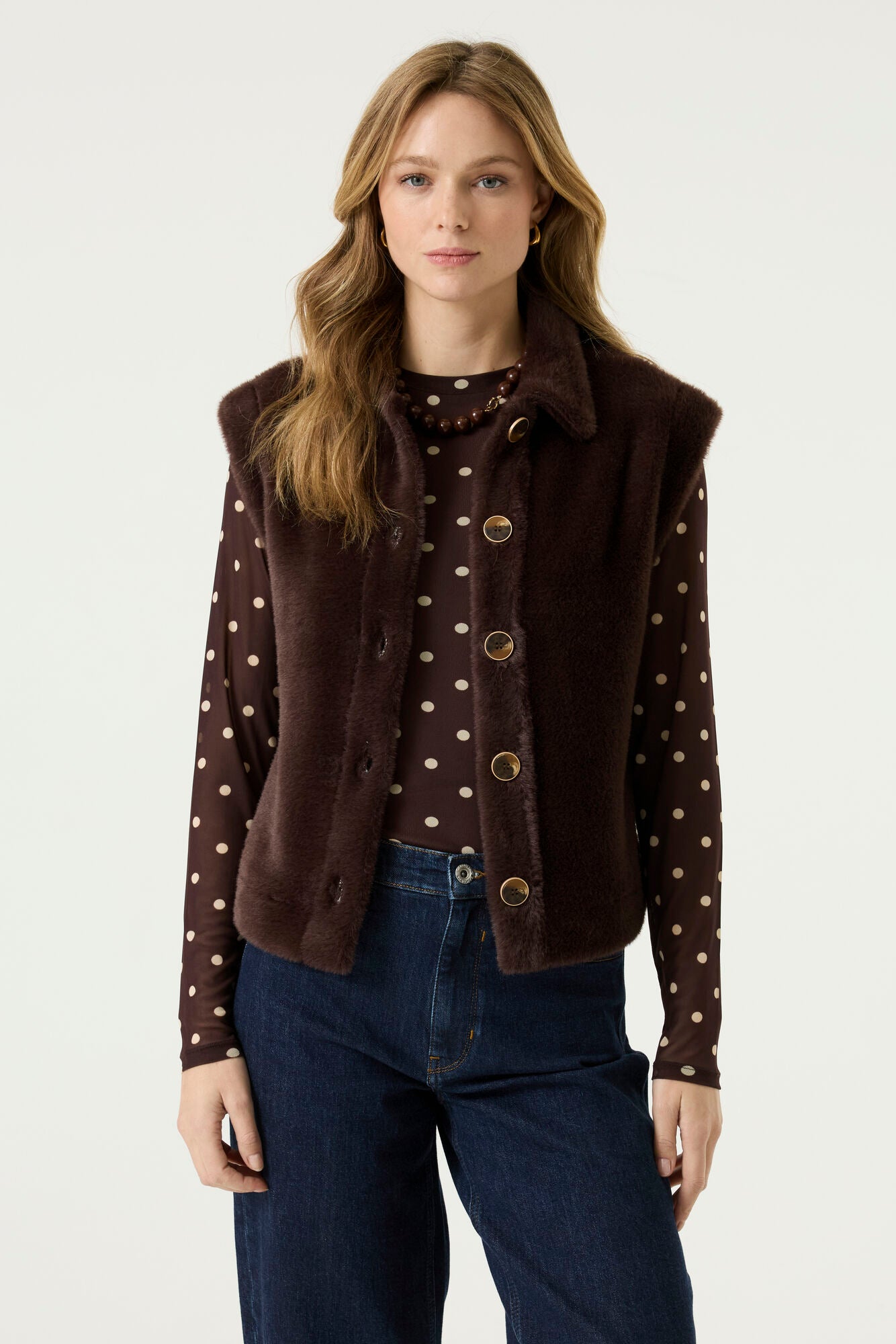 Veste sans manches chocolat