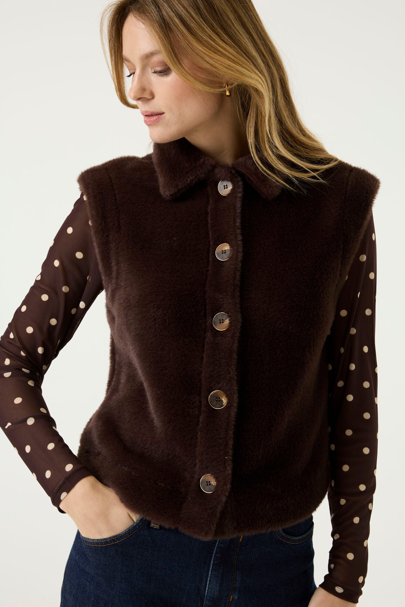 Veste sans manches chocolat