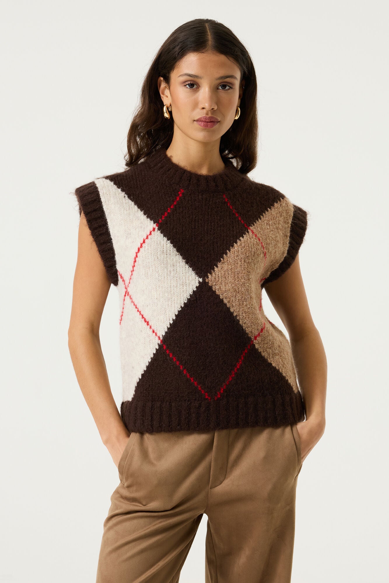 Gilet sans manches motif argyle
