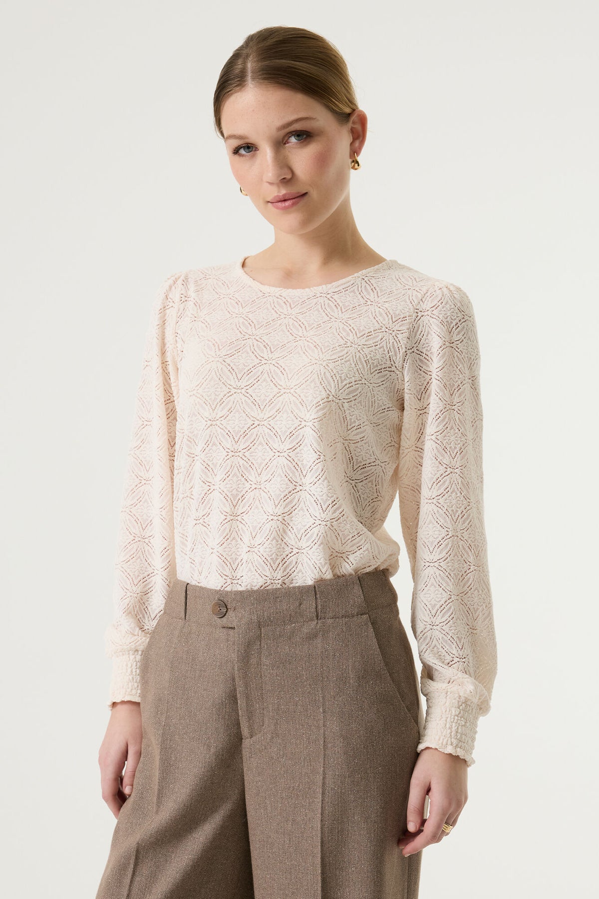 Pull en jacquard ivoire