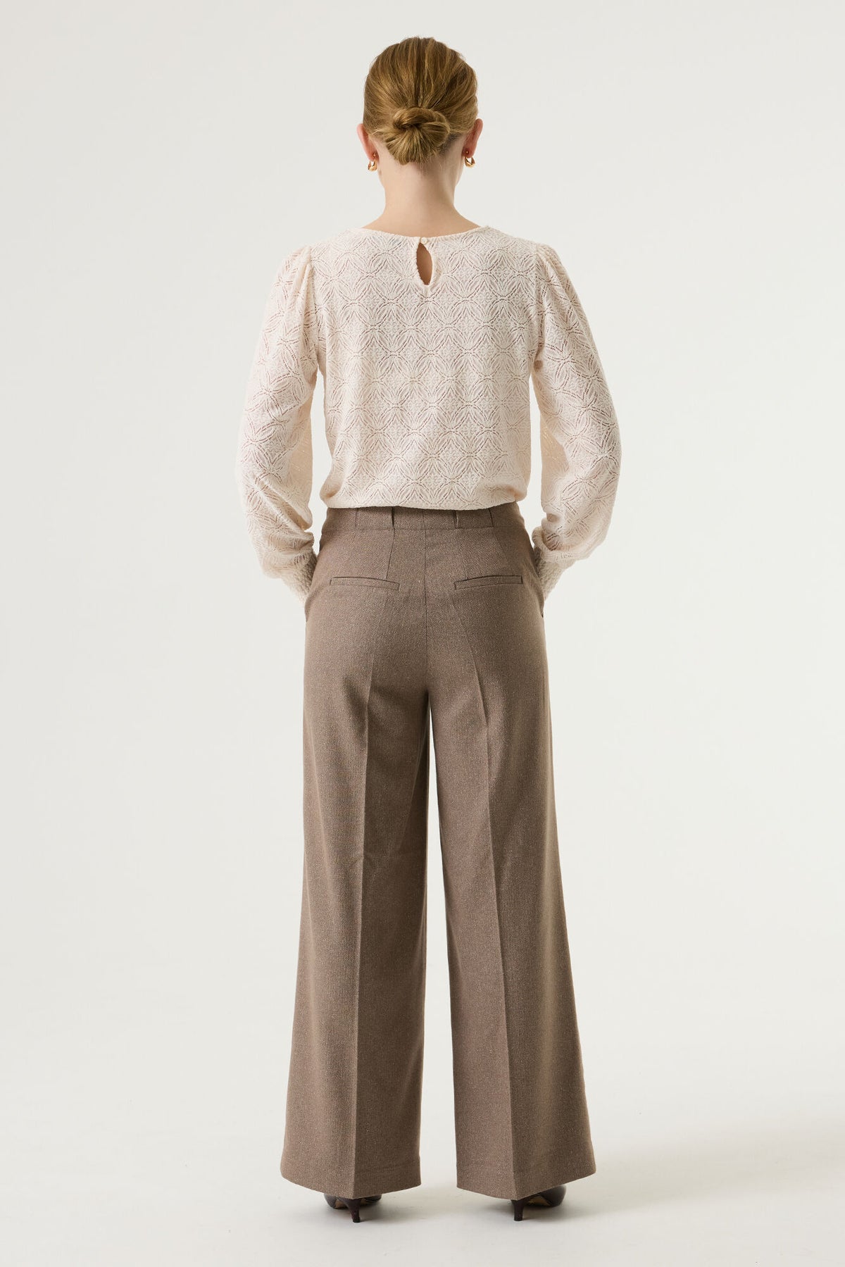 Pull en jacquard ivoire