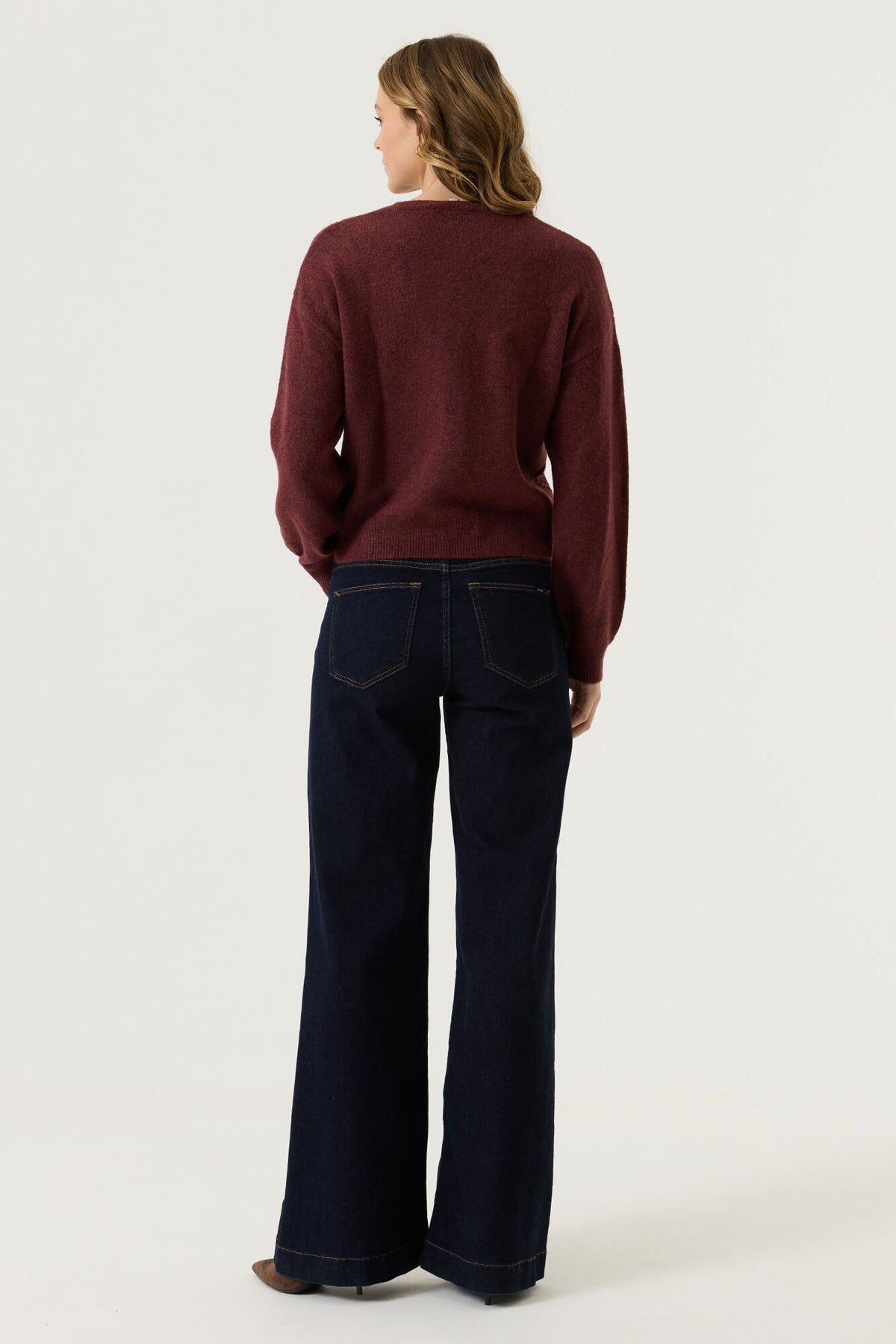 Cardigan bordeaux à losanges scintillants