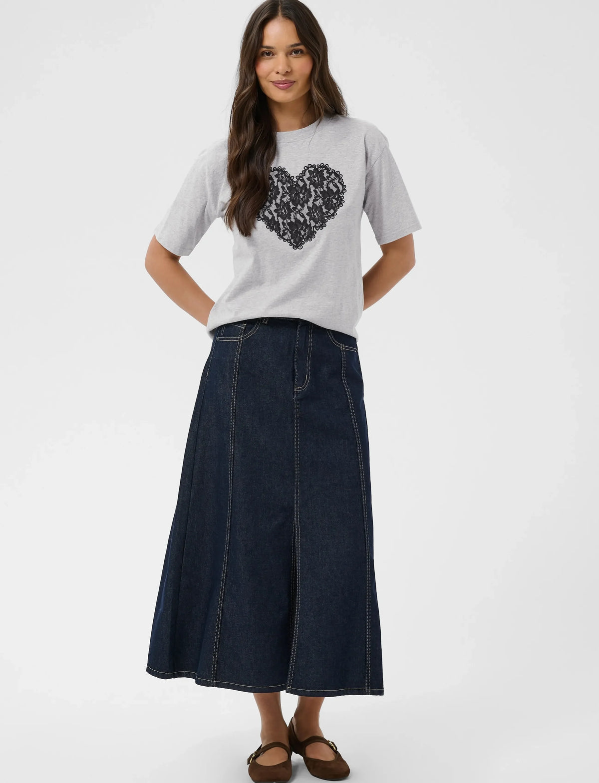 T-shirt avec coeur en dentelle KAgloria
