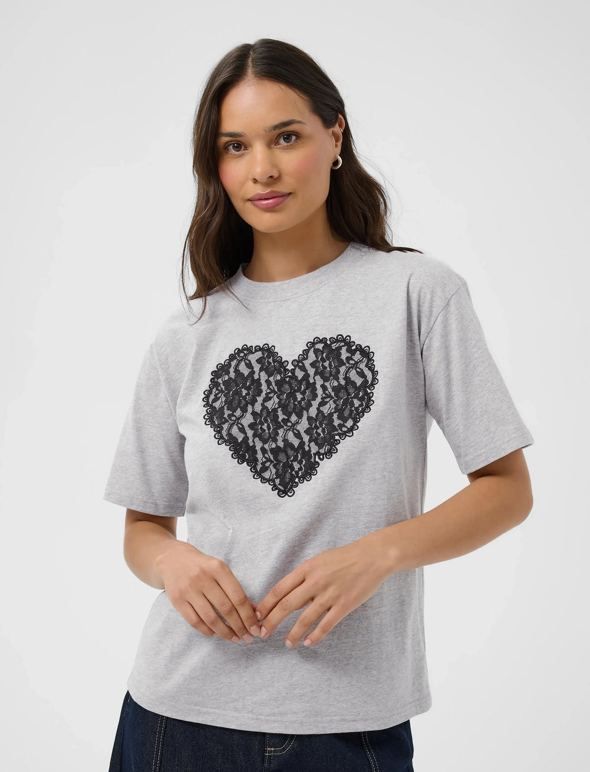 T-shirt avec coeur en dentelle KAgloria