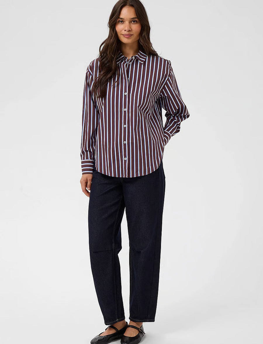 Chemise KAgavina à rayures fudge et craie
