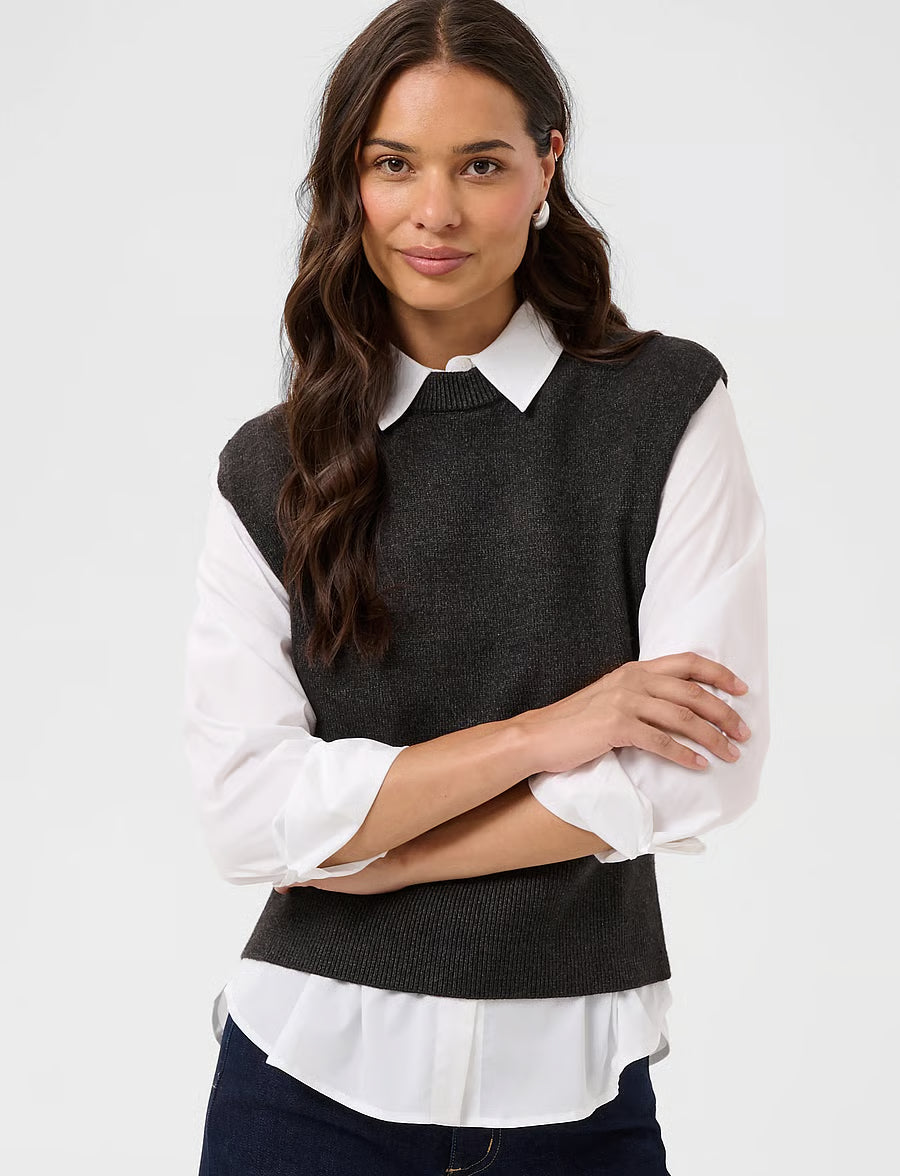 Gilet gris en tricot KAbarbara