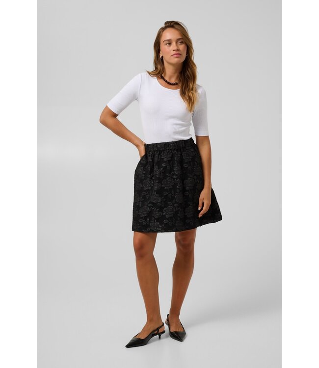 Jupe noire KAcorbina à motif jacquard floral