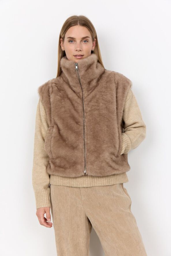 Veste sans manches duveteuse