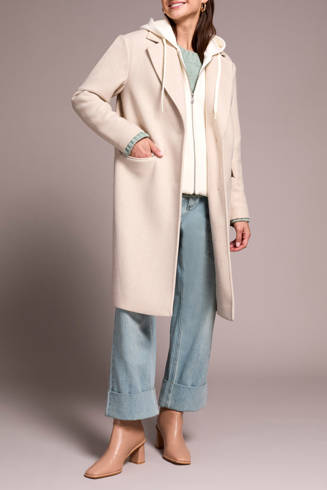 Tribal Manteau bi-matières