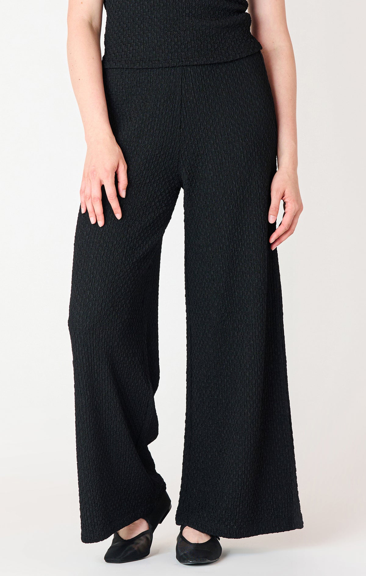 BT Pantalon large texturé