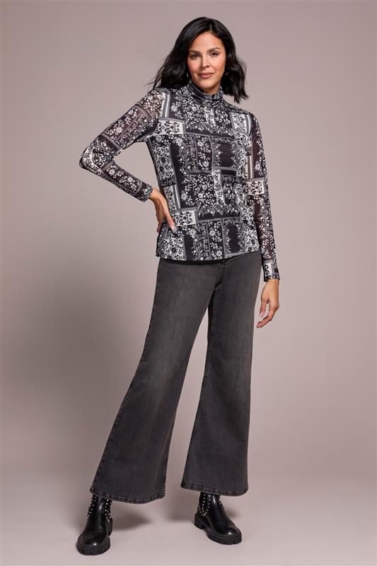 Tribal Brooke Jeans palazzo, taille haute