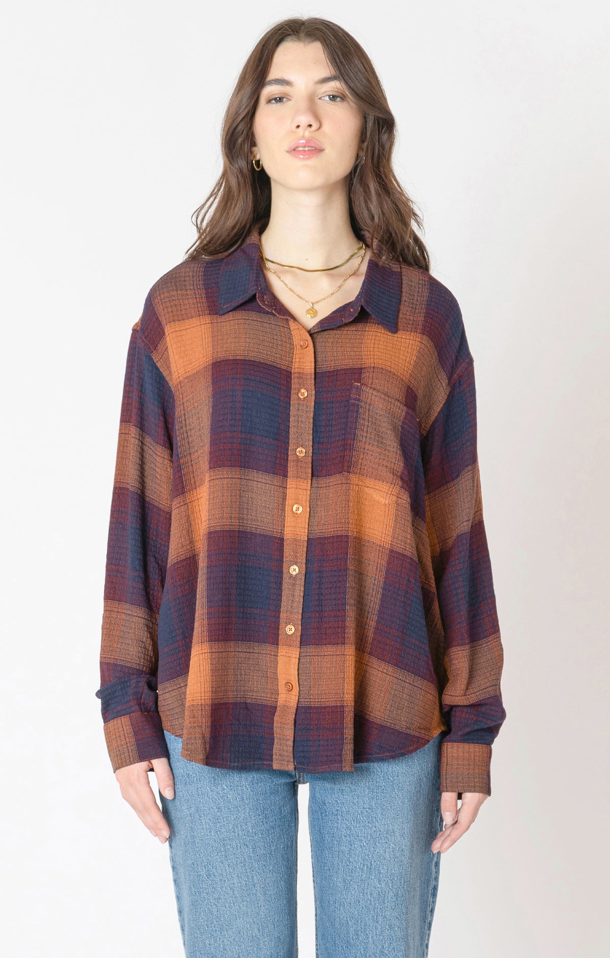 DEX Chemise à carreaux texturée