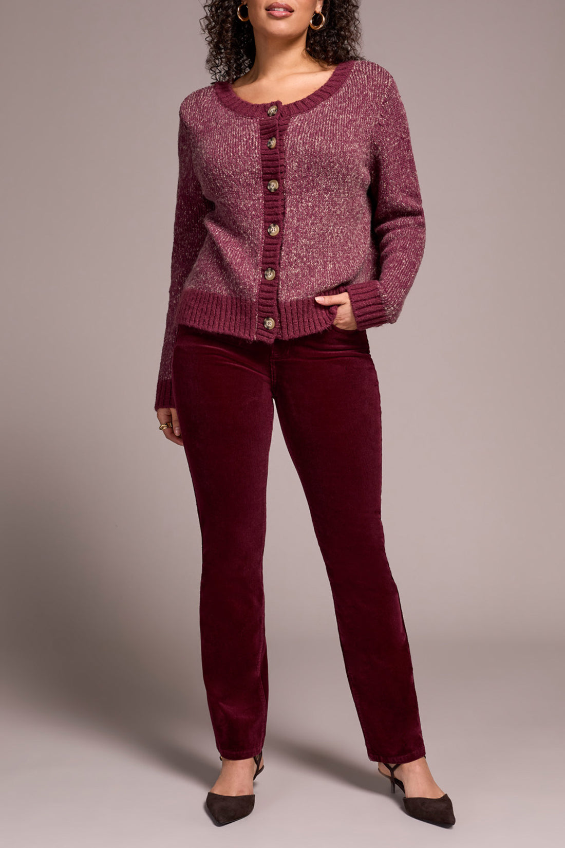 Tribal Cardigan boutonné deux ton
