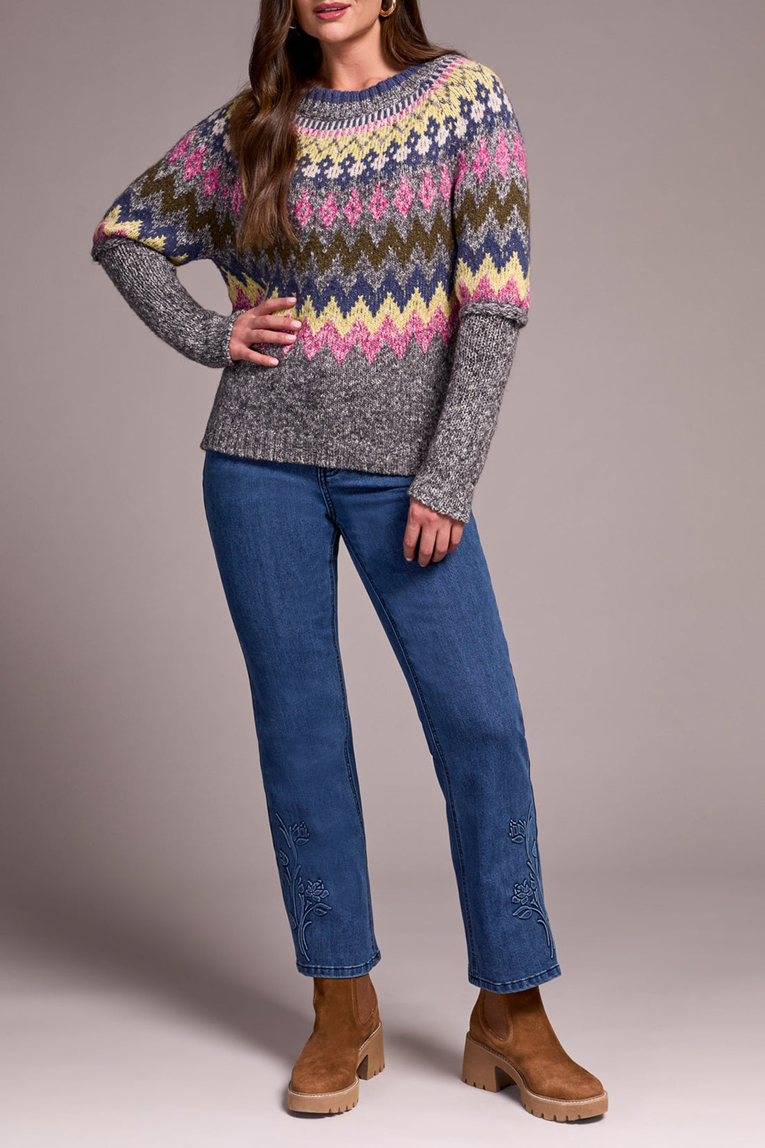 Tribal Chandail Tricot Motif Alpin